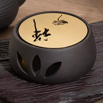 Керамическая грелка, кастрюли и подсвечник в комплекте Metal Warmer Plate D