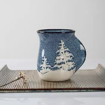 Керамическая характерная чашка для воды большой емкости, простая бытовая кружка, персонализированный подарок, студенческие креативные кофейные чашки, пивные кружки 530ML