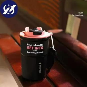 Керамическая изоляционная чашка для кофе на 400 мл, портативная автомобильная чашка для холодной воды из нержавеющей стали 316 400ml розовый