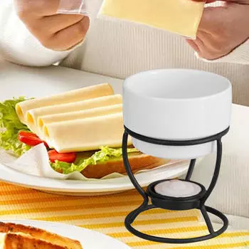 Керамическая кастрюля для плавления сыра и шоколада белый