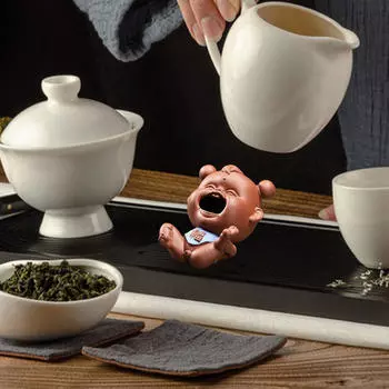 Керамическая китайская фигурка для малышей Ton Fu Mini Tea Pet DIY Terrarium Crafts Toddler Statue Accessories Light Color