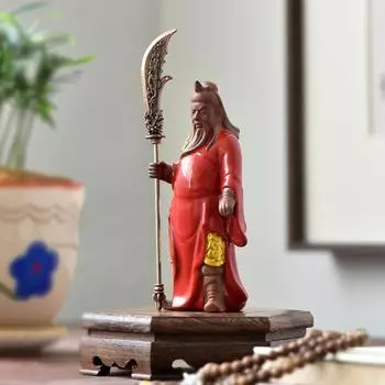Керамическая китайская скульптура Гуань Гун У, настольные персонажи, предметы домашнего декора Гуань Эрье, Троецарствие