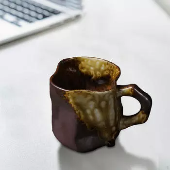 Керамическая кофейная чашка Китайские чайные принадлежности Ручная работа Восточная культура коричневый