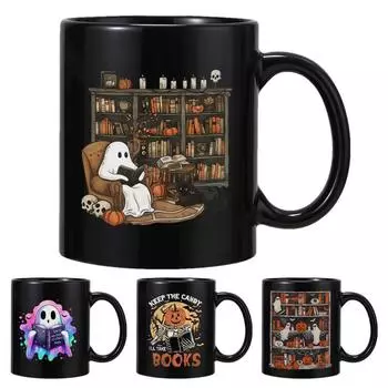 Керамическая кофейная чашка на Хэллоуин 400 мл, декоративная чашка для привидения, средняя емкость, жуткая чайная чашка, подходит для чая с молоком и кофе 400ml