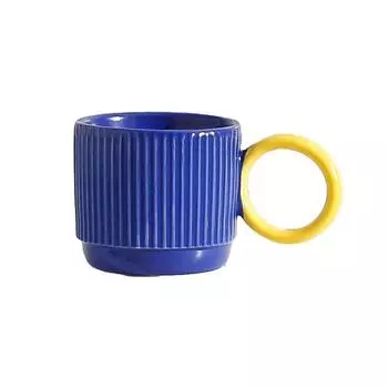 Керамическая кофейная чашка на вынос, классическая цветная глазурованная кружка, оригинальная керамическая чашка, чашки и кружки, бесплатная доставка, керамика и глиняная посуда для питья 220ml синий