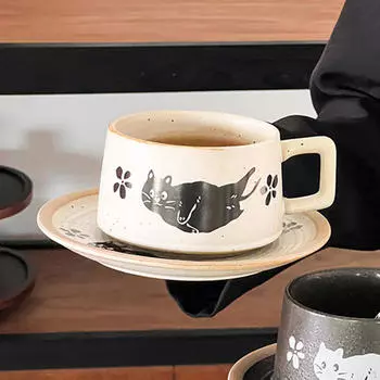 Керамическая кофейная кружка и блюдце для эспрессо с молоком