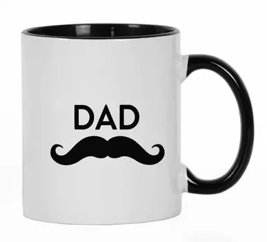 Керамическая кофейная кружка Inkdotpot Dad, 11 унций, новинка, подарок для папы, подарок на день отца 11oz чёрный