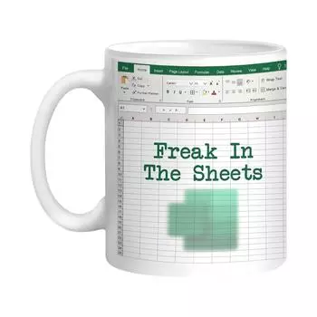 Керамическая кофейная кружка «Электронная таблица» — это практичная и креативная чашка One Size