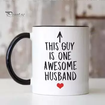 Керамическая кофейная кружка «Этот парень — потрясающий муж», кружка объемом 320 мл, незаменимая чашка для воды, забавный семейный юмор, подарок на день рождения, праздник, День матери C