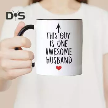 Керамическая кофейная кружка «Этот парень — потрясающий муж», кружка объемом 320 мл, незаменимая чашка для воды, забавный семейный юмор, подарок на день рождения, праздник, День матери E