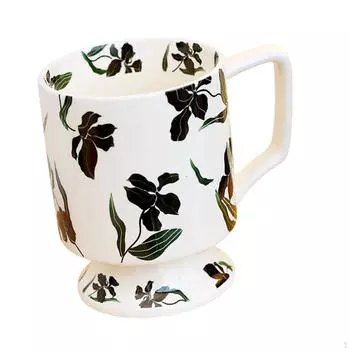 Керамическая кофейная кружка, керамическая цветочная чашка для чая, чашка для молока, кофе, эспрессо, чёрный