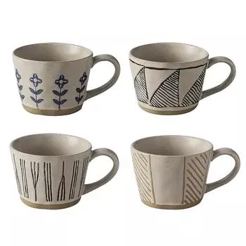 Керамическая кофейная кружка на 360 мл Ретро-кружка Простая чайная чашка с ручкой