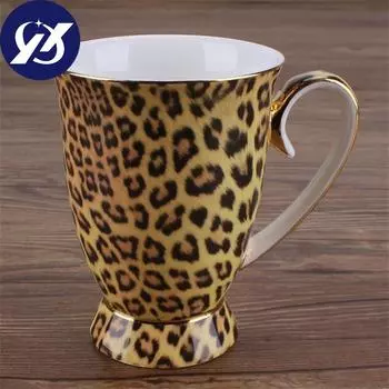Керамическая кофейная кружка Nordic Fas, креативная фарфоровая леопардовая ручка, чашка для завтрака, чая с молоком, офисная бутылка для воды, посуда для напитков
