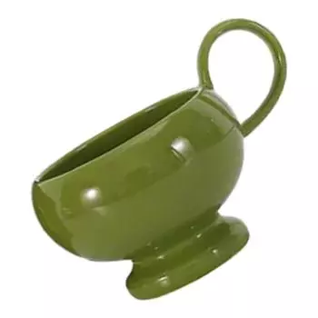 Керамическая кофейная кружка в стиле Аладдина 280 мл с ручкой для переноски, дизайн INS, посуда для напитков для дома, офиса и использования на открытом воздухе зелёный