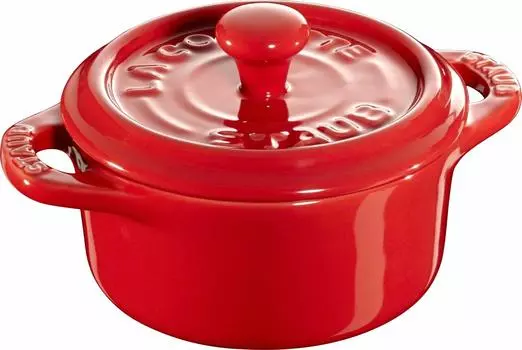Керамическая кокотница Staub круглая 10 см вишня 40511-236 красный