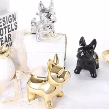 Керамическая копилка-бульдог Милая детская копилка для детей Золотая собака Копилка для монет Деньги Сберегательная коробка Наличные Умные Alcancias Creativas Главная белый