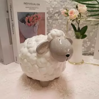 Керамическая копилка в виде животных – большая овца и панда, контейнер для монет для детей, декор спальни и украшения дома A