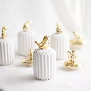 Керамическая коробка для хранения ватных палочек для мелких животных, банка для зубочисток, коробка для хранения зубочисток, шкатулка для драгоценностей