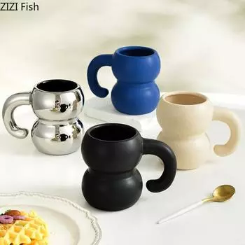 Керамическая кружка Alien, креативная офисная чашка для воды, современный стиль, домашний завтрак, напитки, подарки, пары, послеобеденный чай, латте, кофейная чашка 301-400ml