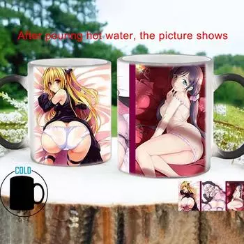 Керамическая кружка аниме креативная большая задница красотка термочувствительная BSKT-138 чашки и кружки индивидуальная чашка сублимационные стаканы изменение цвета чашка 301-400ml