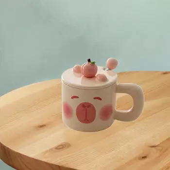 Керамическая кружка для кофе, чая, молока для офиса, завтрака, отеля, дома розовый