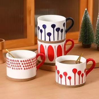 Керамическая кружка для кофе и чая в скандинавском стиле, не допускающая ожогов, чашка для завтрака с молоком, фарфоровые чашки для эспрессо, для офиса и дома, креативный подарок на день рождения 450ml