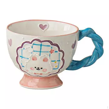 Керамическая кружка для кофе и молока, большая чашка Belly Cup, шикарная ручная роспись, орнамент, фигурка для завтрака