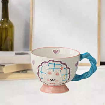 Керамическая кружка для кофе и молока, посуда для завтрака, статуэтка ручной работы, большая чашка для живота