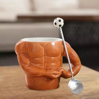 Керамическая кружка для кофе Macho Cup Питьевая настольная вода Чай в форме мускула для или basketball spoon