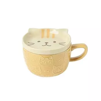 Керамическая кружка для кофе с рисунком из мультфильма и крышкой L