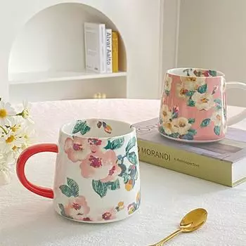 Керамическая кружка для кофе в скандинавском стиле, чашка для питья, завтрак, молоко, чай, винтажная пара, подарки, домашний декор 301-400ml белый