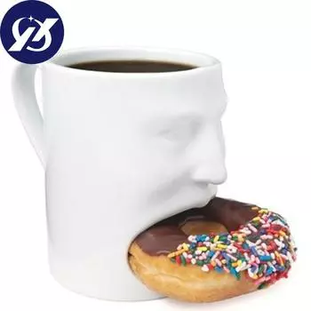 Керамическая кружка для лица с карманным держателем для печенья, кружка для кофе и печенья, кофейная чашка, чашка для чая, молока