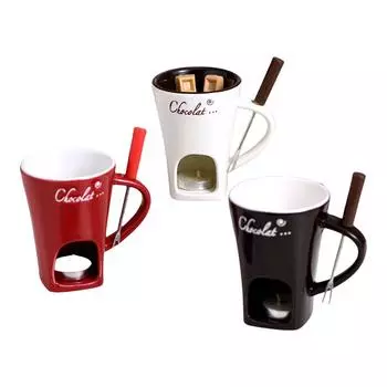 Керамическая кружка для шоколадного фондю, прочный керамический фондюшница, аксессуар, идеально подходящий для семейных праздников и мероприятий красный