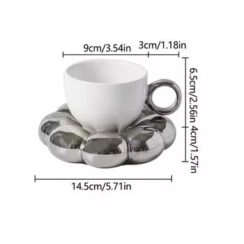 Керамическая кружка для современной гостиной, 200 мл, декоративная тарелка с облаком, набор кофейных чашек, керамическая чашка белый
