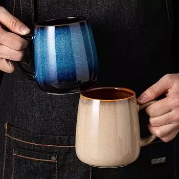 Керамическая кружка для замены в печи Большая емкость Чашка для завтрака Овсянка Чашка для молока Офисная кружка для кофе Чашка для чая Чашки для воды Бытовая посуда для напитков 500ML