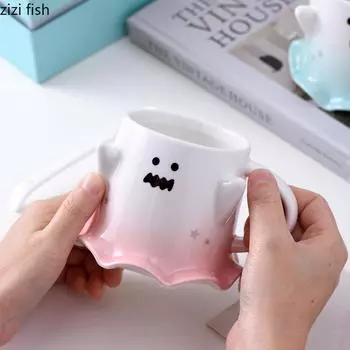 Керамическая кружка Креативная мультяшная кружка для кофе Офисная кружка для послеобеденного чая Молочная кружка для сока Милый стиль Чашки для воды Чайные чашки Товары для дома 450ML