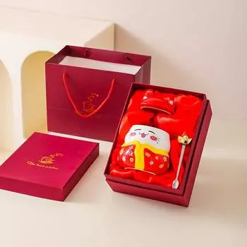 Керамическая кружка Новогодний подарок Сувенир Подарок на открытие магазина Подарок сотруднику Подарочная коробка 401-500ml