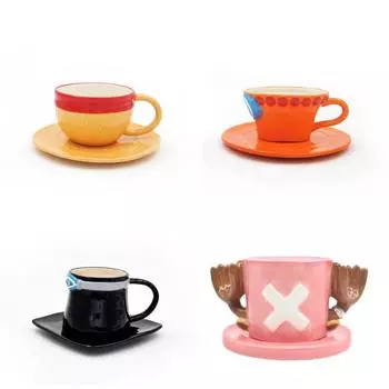 Керамическая кружка One Piece Creative Three Brothers Luffy Ace Sabo Hat Shaped Coffee Cup Set for Children Drinking Water Tea Cups Gifts