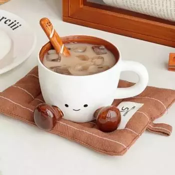 Керамическая кружка с изображением пары из мультфильма – Милая креативная чашка для кофе и молока для детей и дома 300ml A