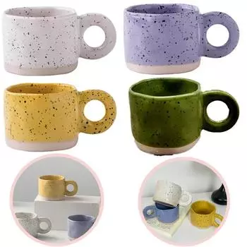 Керамическая кружка с ручкой, кофейная, молочная, китайский стиль, современный принт, фарфоровая керамическая чашка ручной работы для горячего шоколада, парные чашки с ручками 300ml зелёный