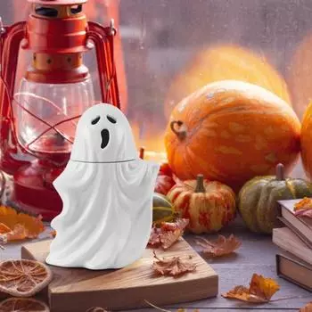 Керамическая кружка Yousheng Ghost Mug, белая чашка Ghost Cup для Хэллоуина, многоцелевая настольная декоративная кружка в форме призрака для подарков на праздник, домашнего офиса A