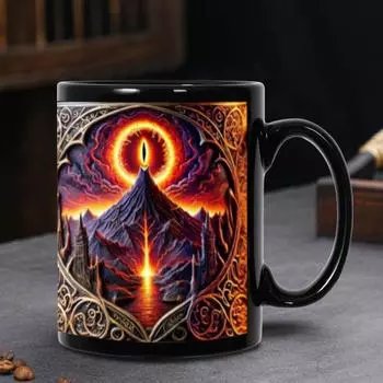 Керамическая кружка Yousheng, расписанная вручную кофейная кружка с 3D-эффектом, узорчатая пивная кружка, которую можно мыть в микроволновой печи, подарки для поклонников A