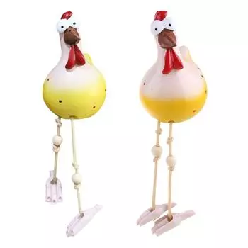 Керамическая курица Хильда садовое украшение фигурка животного садовая вилка керамическая фигурка X3UC жёлтый