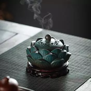 Керамическая курильница для благовоний Lotus Creative Retro Ornament Zen Aromatherapy Burner, без индивидуальной доставки благовоний
