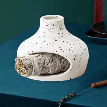 Керамическая курильница для благовоний, подарок на новоселье, предметы интерьера, украшение, чаша для сжигания шалфея