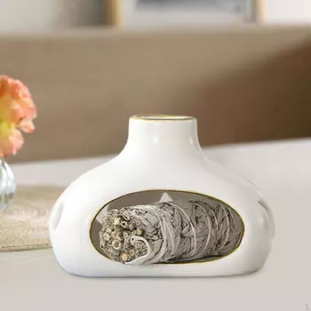 Керамическая курильница для домашнего медитационного пространства белый