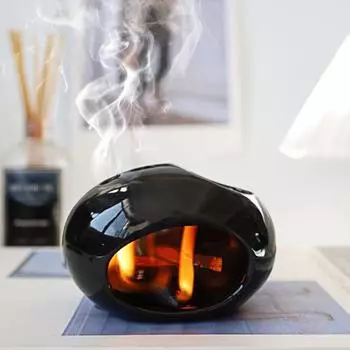 Керамическая курильница Пало Санто Белый мудрец Держатель Современный черный мини Ароматерапия Благовония Блюдо Йога Медитация Настольное украшение Фестиваль Подарок чёрный