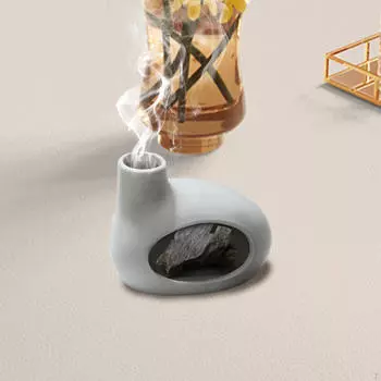 Керамическая курильница Palo Santo Holder Furnishings, курильница для благовоний Yoga Cone с дымоходом для серый