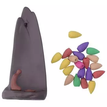 Керамическая курильница с обратным потоком, палочка из сандалового дерева, держатель для ароматерапии, украшение для ландшафта