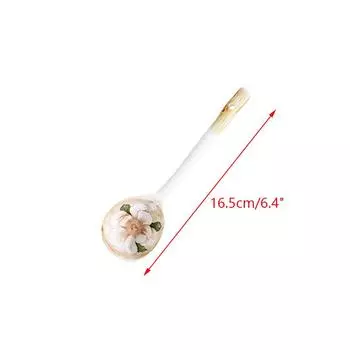 Керамическая ложка для супа, ложка для круп, милая бытовая посуда, расписанная кофейная ложка, ложка для варенья, подарочная ложка для десерта, кухонная утварь 1PCS